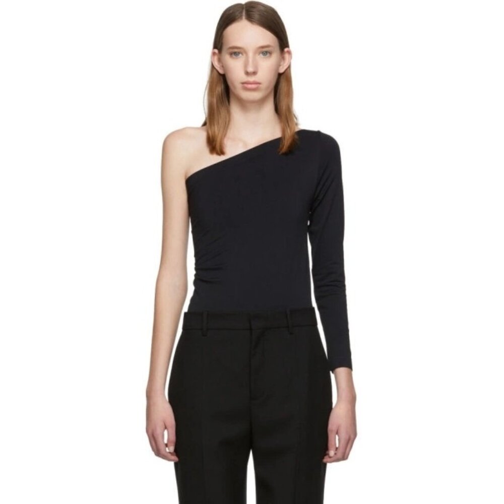NWT $2005 Helmut Lang One-Shoulder Long Sleeve T-Shirt Black Size  XS /Small